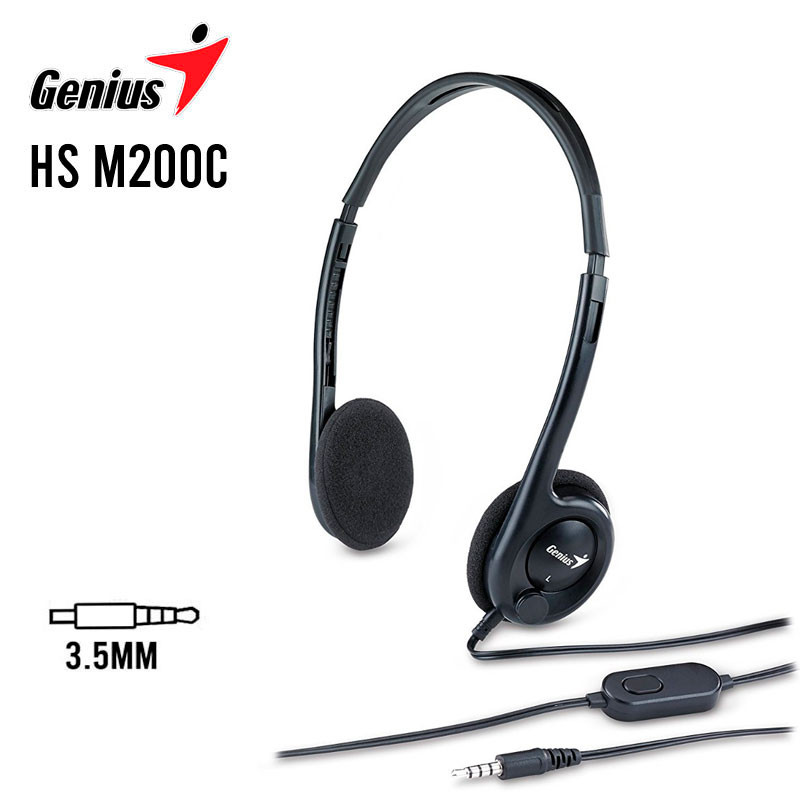 Auricular Genius con micrófono para PC HS200C – UPDATE.TECNO